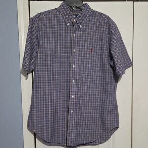 Ralph Lauren Blue and Yellow Plaid Short Sleeve Shirt